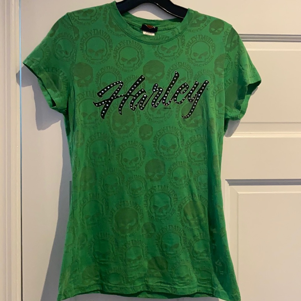 Harley Davison green shear t shirt. Ready for St. Patrick day!
